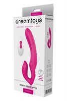 Ярко-розовый безремневой страпон Remote Double Dipper - 22 см. 167520