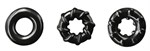 Набор из 3 черных эрекционных колец Dyno Rings - фото 172137