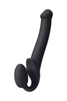 Черный безремневой страпон Silicone Bendable Strap-On - size M - фото 1408627