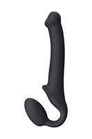 Черный безремневой страпон Silicone Bendable Strap-On - size M - фото 1408629