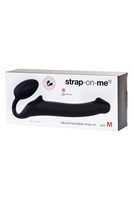 Черный безремневой страпон Silicone Bendable Strap-On - size M - фото 1408632