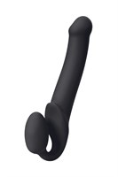 Черный безремневой страпон Silicone Bendable Strap-On L - фото 167998