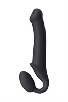 Черный безремневой страпон Silicone Bendable Strap-On L - фото 168000