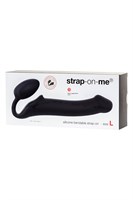Черный безремневой страпон Silicone Bendable Strap-On L - фото 168003