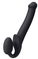 Черный безремневой страпон Silicone Bendable Strap-On L - фото 167997