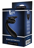 Черный вибромассажер-бабочка BUTTERFLY G - фото 174461