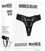 Черные трусики Harness Deluxe для страпона O-ring - фото 168098