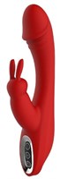 Красный вибромассажер-кролик ARTEMIS - 21 см. - фото 174547