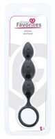 Черная анальная пробка-елочка SILICONE ANAL BEAD - 16,5 см. - фото 174571