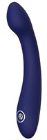 Синий изогнутый вибромассажер HYBRIS - 21 см. - фото 174572
