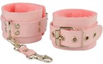 Нежно-розовые наручники с меховым подкладом - фото 264883
