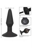 Расширяющаяся анальная пробка со съемным шлангом Medium Silicone Inflatable Plug - 10,75 см. - фото 1408746