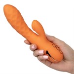 Оранжевый вибромассажер-кролик Newport Beach Babe с пульсирующим воздействием - 21,5 см. - фото 1408822
