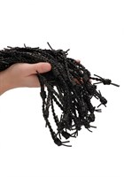 Черная многохвостая плетеная плеть Leather Barbed Wire Flogger - 77 см. - фото 168971