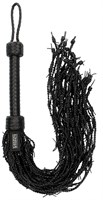 Черная многохвостая плетеная плеть Leather Barbed Wire Flogger - 77 см. - фото 168970