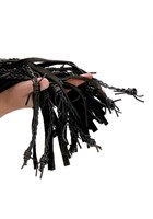 Черная многохвостая плетеная плеть Leather Suede Barbed Wired Flogger - 76 см. - фото 168974