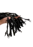 Черная многохвостая плетеная плеть Leather Suede Barbed Wired Flogger - 76 см. 171515 - фото 168974