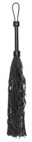 Черная многохвостая плетеная плеть Leather Suede Barbed Wired Flogger - 76 см. - фото 168975