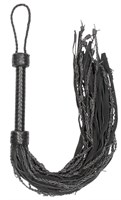 Черная многохвостая плетеная плеть Leather Suede Barbed Wired Flogger - 76 см. 171515 - фото 168973