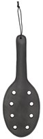 Черная шлепалка Saddle Leather Paddle With 8 Holes - 40 см. - фото 168987