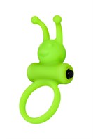 Зеленое эрекционное виброкольцо на пенис Cock Ring - фото 168043