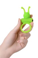 Зеленое эрекционное виброкольцо на пенис Cock Ring - фото 168045
