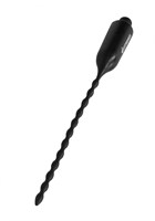 Черный стимулятор уретры с вибрацией и электростимуляцией Urethral Sounding Plug - фото 171988