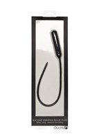 Черный гладкий стимулятор уретры с вибрацией Silicone Vibrating Bullet Plug Extra Long - фото 172004