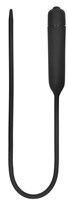 Черный гладкий стимулятор уретры с вибрацией Silicone Vibrating Bullet Plug Extra Long - фото 172002