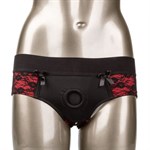 Трусики с доступом и съемной насадкой Crotchless Pegging Panty Set L/XL - фото 171502