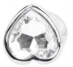 Серебристая анальная пробка Love Heart Diamond Plug с прозрачным кристаллом - 9,4 см. - фото 172053