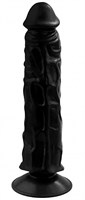 Черный гелевый фаллоимитатор на присоске №9 - 19,5 см. - фото 279362