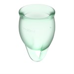 Набор зеленых менструальных чаш Feel confident Menstrual Cup - фото 170056