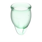 Набор зеленых менструальных чаш Feel confident Menstrual Cup - фото 170057