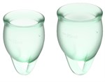 Набор зеленых менструальных чаш Feel confident Menstrual Cup - фото 170055