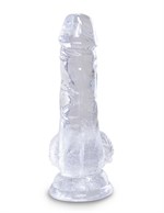 Прозрачный фаллоимитатор King Cock Clear 5  Cock with Balls - 15,2 см. - фото 174375
