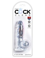Прозрачный фаллоимитатор King Cock Clear 5  Cock with Balls - 15,2 см. - фото 174376