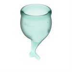 Набор темно-зеленых менструальных чаш Feel secure Menstrual Cup - фото 1300082