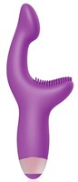 Фиолетовый G-вибромассажер с покрытым шипами выступом - фото 1411102