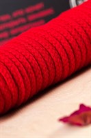 Красная текстильная веревка для бондажа - 1 м. - фото 170239