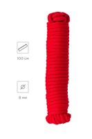 Красная текстильная веревка для бондажа - 1 м. - фото 170240