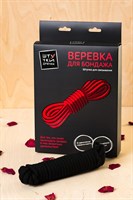 Черная текстильная веревка для бондажа - 1 м. - фото 170280
