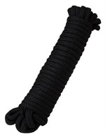 Черная текстильная веревка для бондажа - 1 м. - фото 1348295