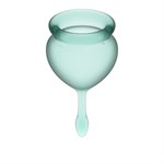 Набор темно-зеленых менструальных чаш Feel good Menstrual Cup - фото 1300106