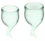 Набор зеленых менструальных чаш Feel secure Menstrual Cup - фото 1434735