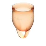 Набор оранжевых менструальных чаш Feel confident Menstrual Cup - фото 173449