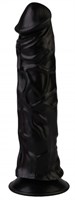Черный реалистичный вибромассажер №9 с присоской - 19,5 см. - фото 169353