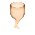 Набор оранжевых менструальных чаш Feel secure Menstrual Cup - фото 1366071