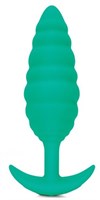 Зеленый ребристый анальный виброплаг Twist - 15,3 см. - фото 265329