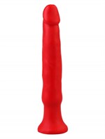 Красный анальный стимулятор без мошонки - 14 см. - фото 1409410